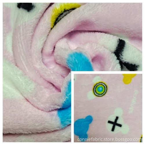 100% Polyester Double Side Flannel Printed Fabric blanket